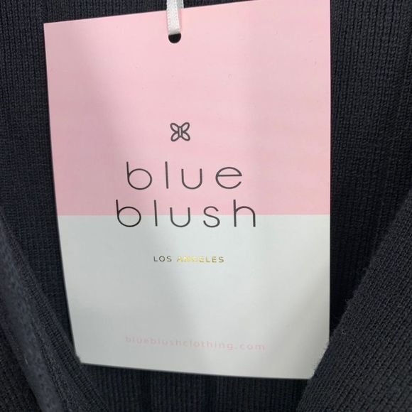 Womans Blue Blush Crop Sweater Cardi Black Size Large 0262 NWT Long Sleeve - Picture 2 of 9